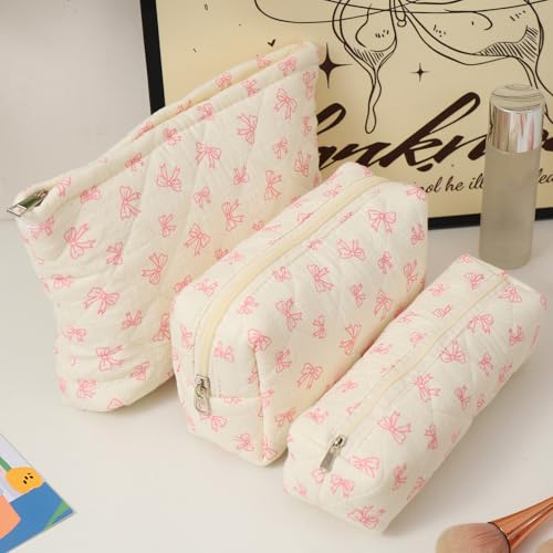 LYDZTION Makeup Bag Cosmetic Bag for Women,1Pcs Large Capacity Makeup Bags and 1Pcs Pencil Case Makeup Brushes Storage Bag Travel Toiletry Bag Organizer