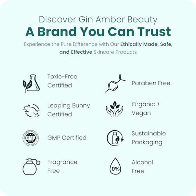 Gin Amber Beauty Natural Foaming Face Wash for Women & Men ? Gentle Facial Cleanser for Skincare Tools & Daily Use - (6 Fl oz - 180 ml)