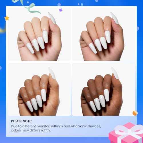 Beetles 3Pcs 15ml White Gel Nail Polish and No Wipe Gel Top Coat & Base Coat Halloween Set, Soak Off UV Lamp and Long Lasting Glossy Top Coat French Manicure Art Design Kit