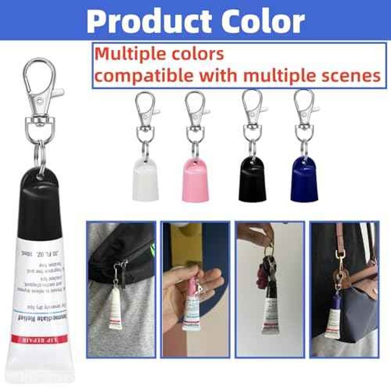 4 pcs Keychain Cap for Aquaphor Lip Balm, Keychain Holder Compatible with Aquaphor 0.35 oz Lip Repair Tubes, Fit Portable Lip Balm Holder