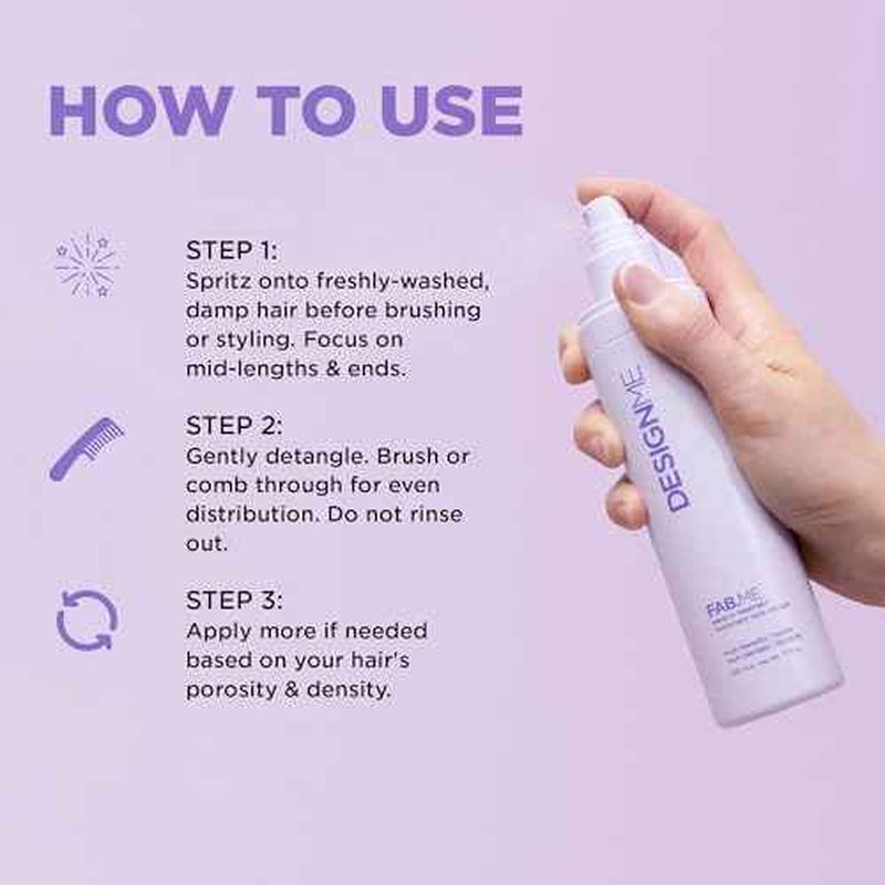 FAB.ME Leave-In Treatment by DESIGNME | Multi-Benefit Leave in Conditioner for Curly Hair | Lightweight Dry Conditioner Spray for Hair | Hair Conditioner Spray for Manageability and Control