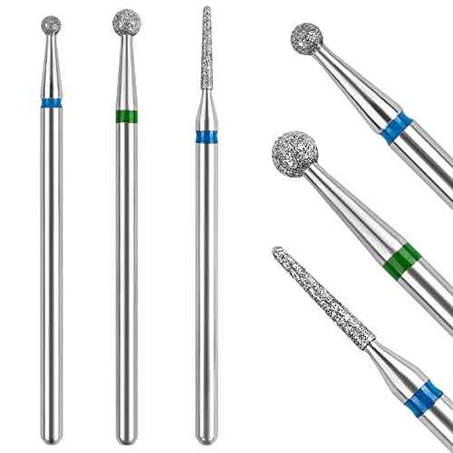 Cuticle Drill Bit,Cuticle Drill Bits for nails 3pcs Diamond Nail Drill Bits for 3/32''Electric Nail File Machine Pedicure Tool