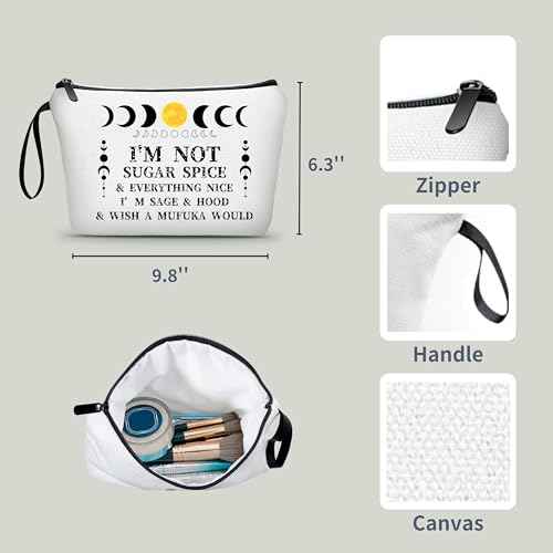 Spiritual Unusual Birthday Gift for Women Teenager Girl Small Cosmetic Makeup Bag for Purse Witch Stuff