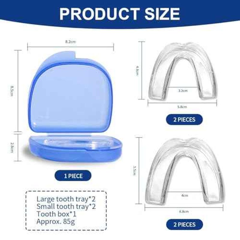 Mouth Guard for Grinding Teeth at Night,Mouthguards for Grinding of Teeth Protection for Teeth,Reusable Teeth Grinding,for Teeth Grinding, Night Guards for Teeth Grinding(4 Pack/Two Size)