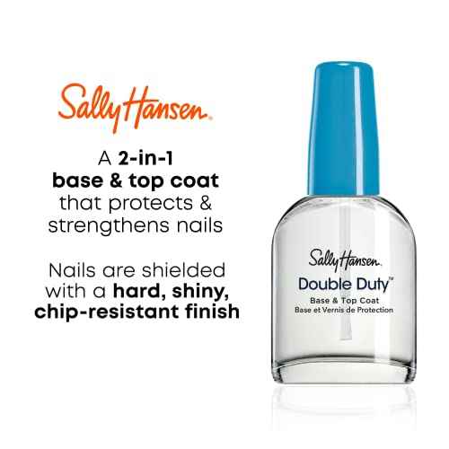 Sally Hansen Double Duty¢â, Base and Top Coat, Quick Dry, Long Lasting, Streak-Free Shine, Clear Nail Polish