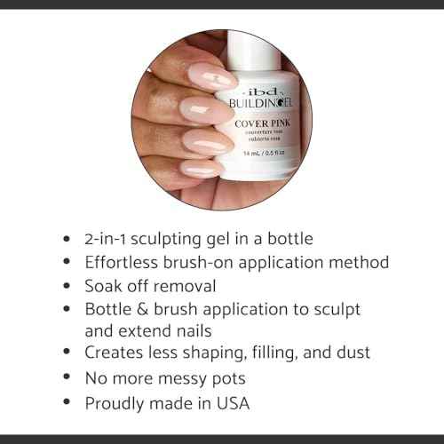 IBD Building Gel, Hard Gel Nail Extension, Cover Pink, 0.5 oz