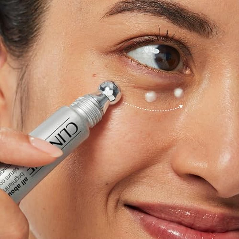 Clinique All About Eyes Brightening Serum Concentrate With Vitamin C, Hyaluronic Acid + Retinol | Hydrating + Reduces Dark Circles, 0.34 Fl Oz