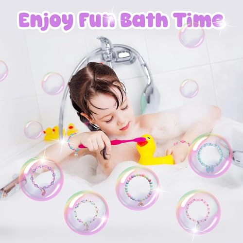 Bath Bombs for Kids Girls with Surprise Toys Inside, Unicorn Bath Bombs with Jewelry Toys Gifts for Girls 3 4 5 6 7 8 Years Old Birthday Christmas, Handmade Bubble Fizzies Bath Ball (Package May Vary)