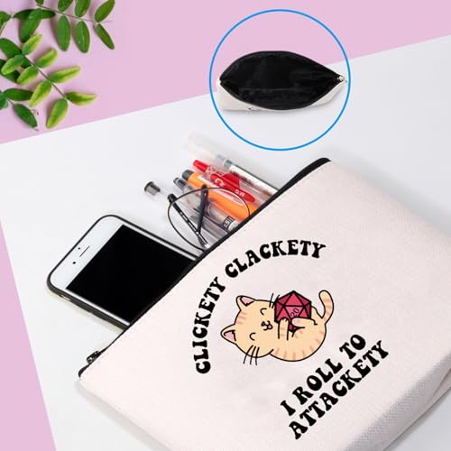 Role Playing Games Gift Cat Dice DandD Storage Accessories Bag Gift for RPG DanND Game Players (Attackety Bag)