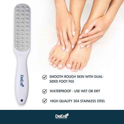 Metal Foot File, Professional Grade Stainless Steel, Salon Quality Callus Remover, Lightweight Foot Scrubber, Home Manicure and Pedicure Tools