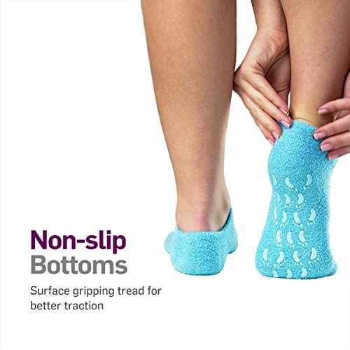 NatraCure Moisturizing Gel Booties and Gloves Set - (for Dry Skin, Dry Hands, feet, Cracked Heels, cuticles, Rough Skin, Dead Skin, use with Your Favorite lotions) - 155/175-AQ/RET - Color: Aqua