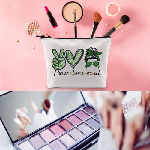 WCGXKO Makeup Bag Travel Bag For Bridging Ceremony Gift (Peace Love Sco)