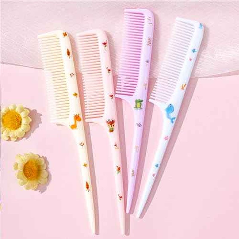 Small Cute Hair Comb,2 Piece Mini Hair Comb Set Toddler Combs Set for Girls Boys Kids Fine Tooth Rat Tail Comb Portable Plastic Hairdressing Combs Gift For Wet And Dry Hair (Blue Whale)