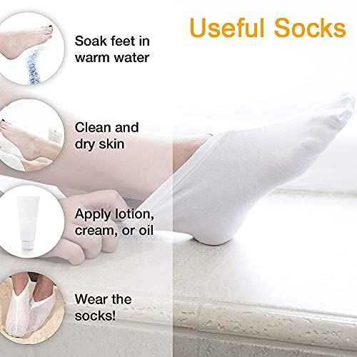 Dry Feet Healing Socks for Men and Women 4 Pair Lotion Moisturizing Socks Spa Overnight Absorbing for Dry Cracked Feet