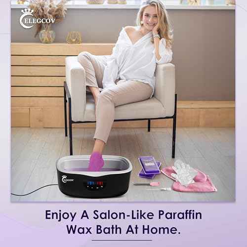 Paraffin Wax Machine for Hand and Feet - ELEGCOV Paraffin Wax Warmer with 8 Packs Lavender Bath Wax Refills Kit£¬Hand and Foot Moisturizing Care Kit, 4000ml Fast Meltdown Parafin Hot Wax Machine