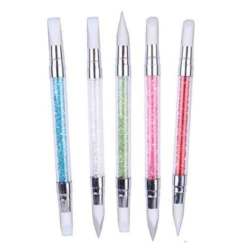 5 Pcs Nail Art Sculpture Pen Dual Tipped Silicone Nail Tools Nail Art Silicone Brushes for Design Nail Carving Drawing Shaping Effect