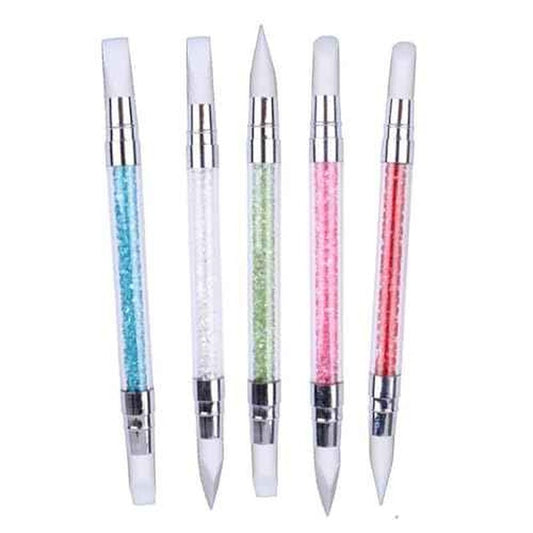 5 Pcs Nail Art Sculpture Pen Dual Tipped Silicone Nail Tools Nail Art Silicone Brushes for Design Nail Carving Drawing Shaping Effect