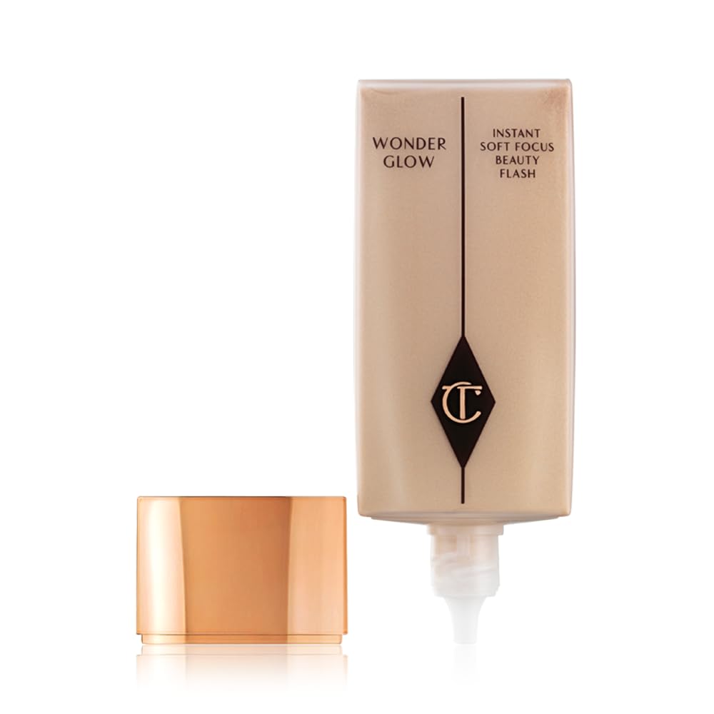 Charlotte Tilbury Wonderglow Face Primer - Soft-Focus, Illuminating Dewy Primer to Hydrate & Blur the Look of Imperfections, Fine Lines & Wrinkles - Infused with Hyaluronic Acid & Rosehip Oil (15ml)