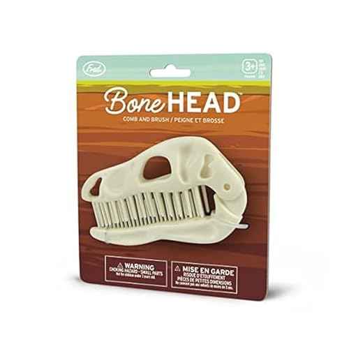 Genuine Fred BONEHEAD Folding Brush and Comb, Fun Dinosaur Design, Hair Care Tool and Detangling Comb, Convenient for Travel and Diaper Bags, Fun Gift or Stocking Stuffer