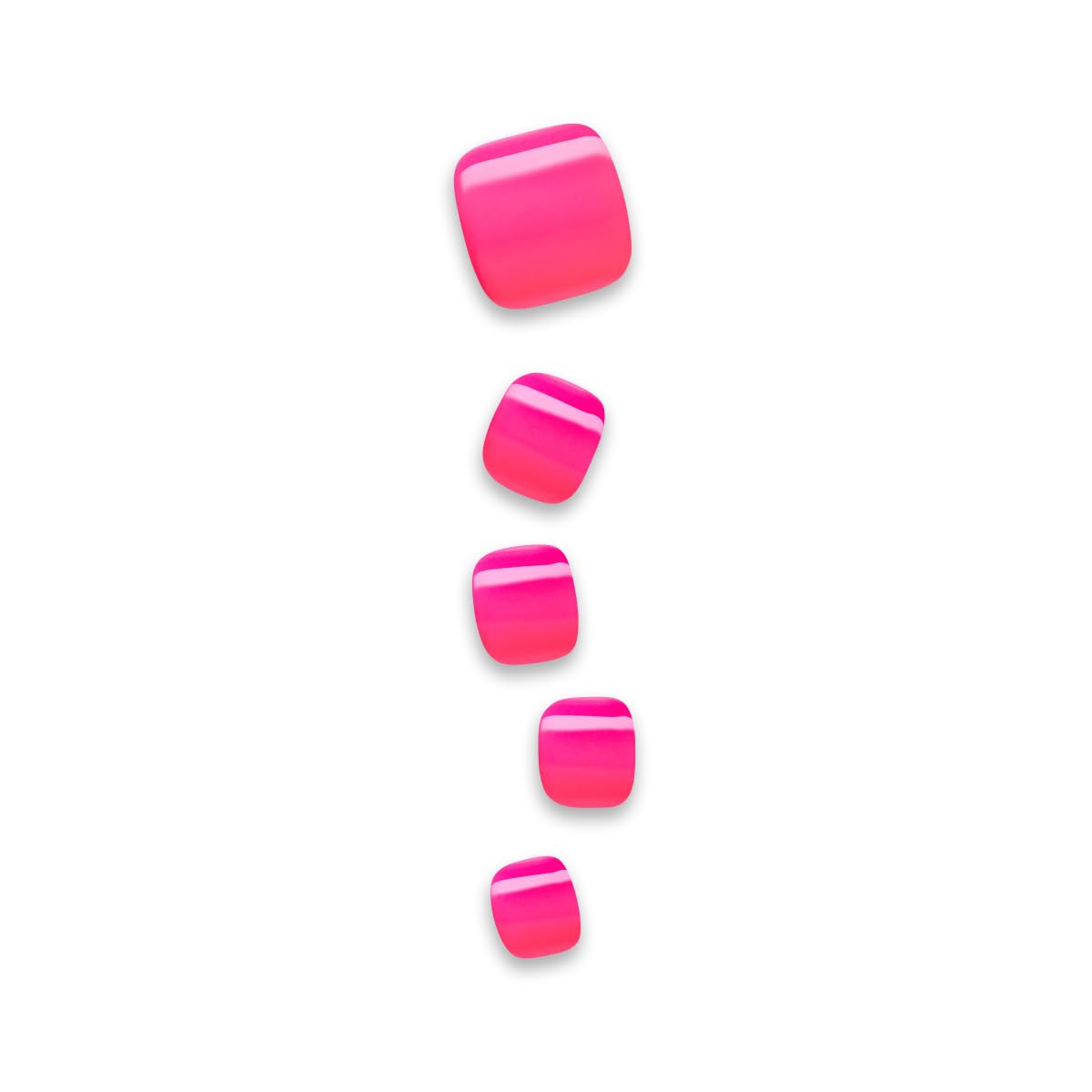 KISS imPRESS No Glue Pedi Press-On Nails, Toenails, 'Time After Time', Medium Pink, Short Size, Squoval Shape, Includes 24 Nails, Prep Pad, Instructions Sheet, 1 Manicure Stick, 1 Mini File