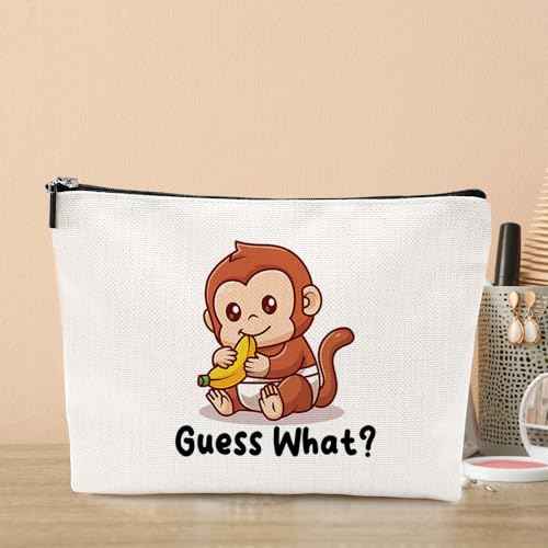 Funny Cute Makeup Bag Monkey Gifts for Girls Monkey Supplies Accessories Cosmetic Bag for Women Girls Daughter Animal Lovers Sister Best Friends Pet Coworker Graduation Mothers Day Christmas Birthday
