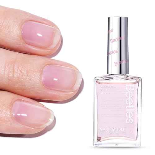 Beetles Nail Strengthener - Pink Shine Nail Concealer Air Fast Dry Natural Nail Hardener and Growth Treatment for Thin Damaged Nails Imperfection Masking 15ML Gifts for Women