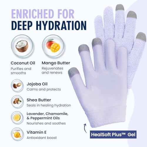 Dr. Frederick¡¯s Original Moisturizing Gel Gloves ? Deep Moisturizing and Fast Relief for Dry Hands ? Touchscreen-Friendly ? Mango Butter, Shea Butter, Jojoba, & Coconut Oil (Lilac Leisure)