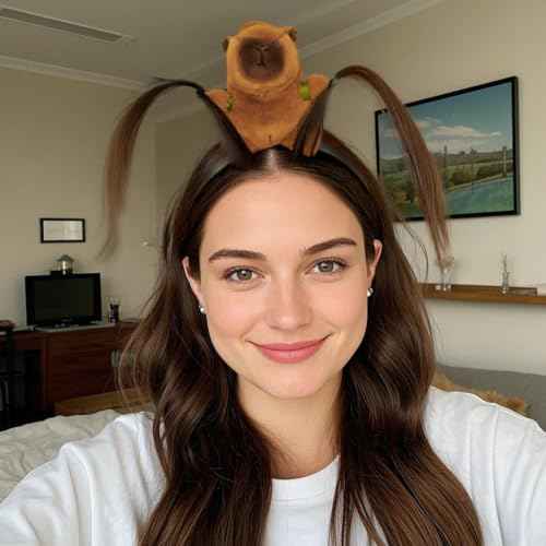 UQJE Capybara Headband Funny Stuffed Capybara Hairband Cute Plush Hairpin Headwear Accessories