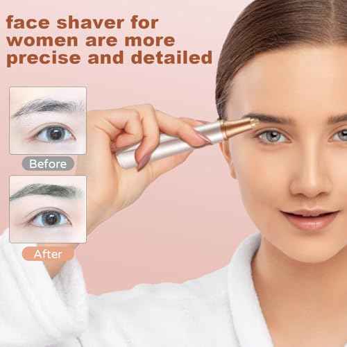 3 in 1 Women Face Shaver, Electric Eyebrow Trimmer Women Facial Hair Remover Waterproof Rechargeable Electric Shaver Razors for Face Nose Eyebrow Beard Mustache Arm Leg Armpit