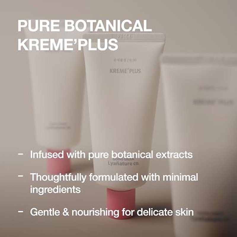 KREME' PLUS ? Organic Korean Daily Night Face Cream with Vitamin C for Sensitive Skin, Hydrating & Nourishing, Fine Line Care, Radiant & Even Skin Tone, Non-Toxic Skincare (2.82 fl oz / 80g)