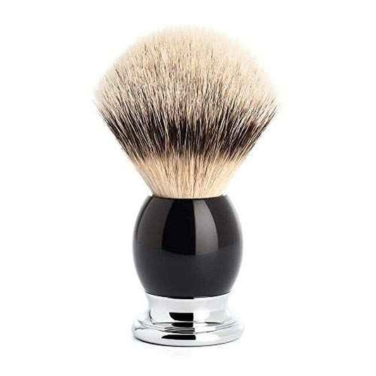 M?HLE SOPHIST Black Resin Chrome Silvertip Badger Shaving Brush