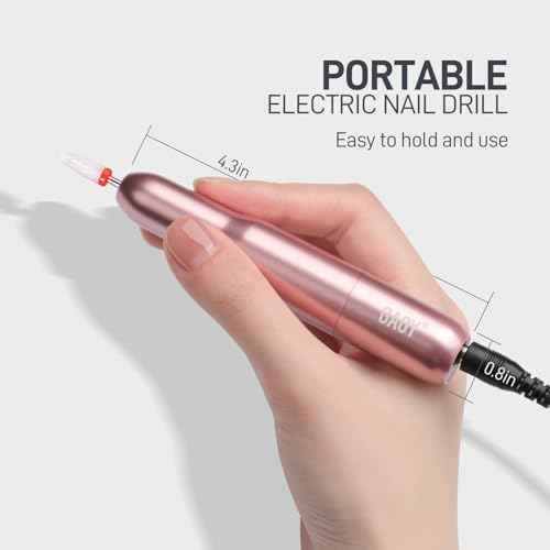 GAOY Electric Nail Drill for Acrylic and Gel, USB Electric Nail File, Portable Efile with Drill Bits, Manicure Pedicure Tools for Home Salon, Pink