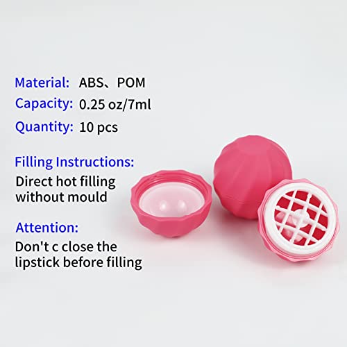longway 0.24Oz (7ml) Empty Lip Balm Sphere Containers | Screw Cap Lipstick Tubes/Chapstick Tubes/Chapstick Holder for Lip Gloss & BPA FREE (Rose)