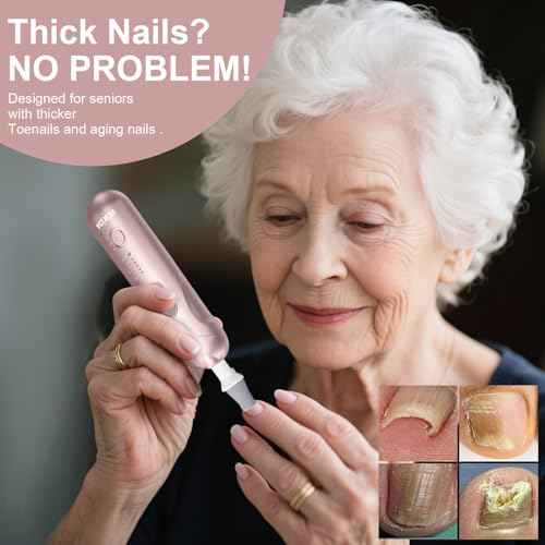 Manicure Pedicure Kit with Case, Professional Nail Grinder for Senior Thick Toenail, Cordless Electric Nail File, 5 Speeds Pedicure Tools for feet Callus Remover, Nail Drill for Women Hand Feet Care