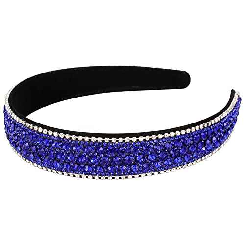 Wecoe Headband, Women's Rhinestone Headband, Fashion Headband, Navy Blue, Holiday, Formal Hair Accessories, Sparkly Crystal Diamond Headband, Thin Headband, Girls, Gift