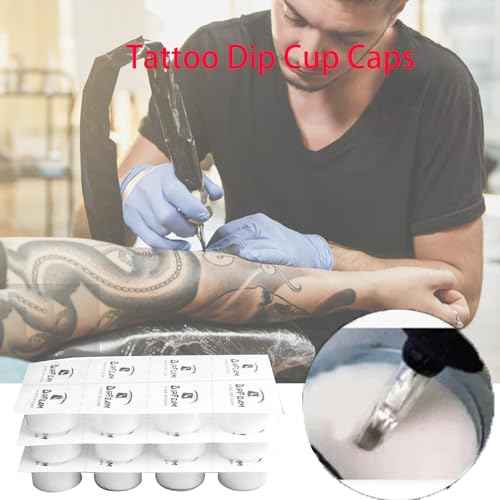 Dip Foam,Professional 24Pcs Tattoo Dip Foam Rinse Cup Disposable Dip Clean Foam Cup Caps Cartridge Dip Foam Cleaning Supplies for Tattoo Needle (Black)