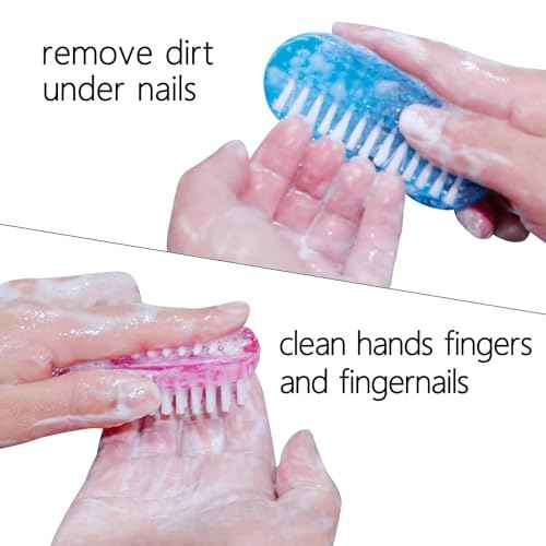 Nail Brush for Cleaning Fingernails Two Sided Hand Fingernail Scrub Brush Soft Stiff Bristles Nails Toes Scrubber for Men Women Kids,4 PCS