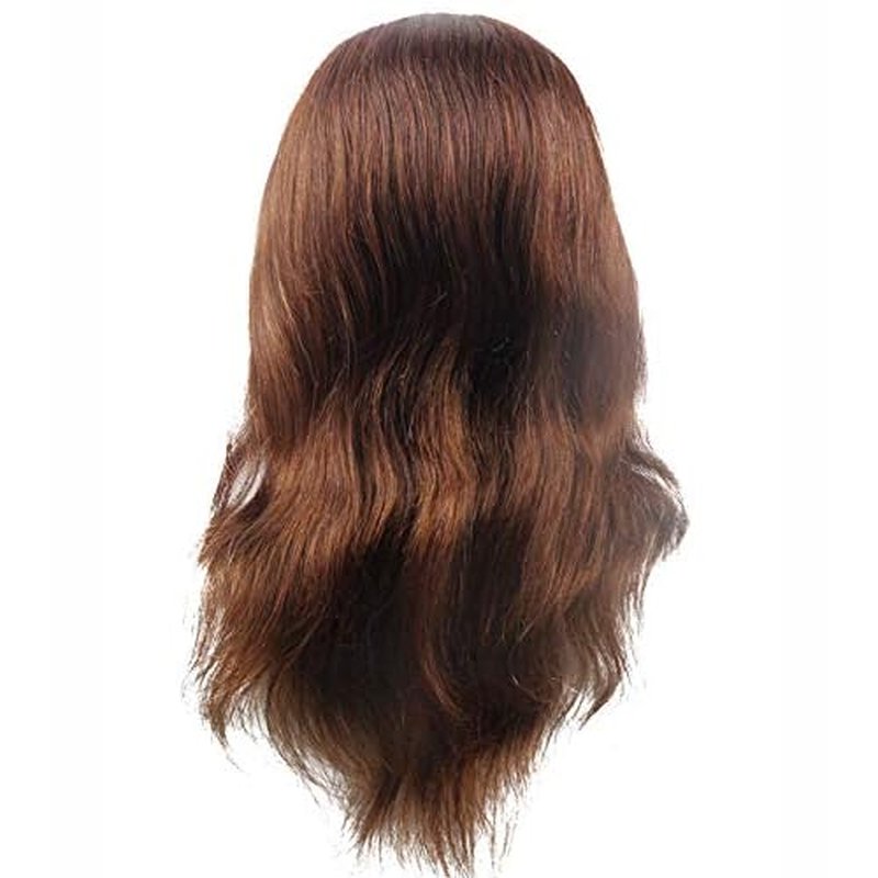 Mannequin Head with 100% Human Hair Hairdresser Training Head Manikin Cosmetology Doll Head Salon Training Practice Head with Blonde Human Hair Styling Dye Cutting with Clamp Stand.