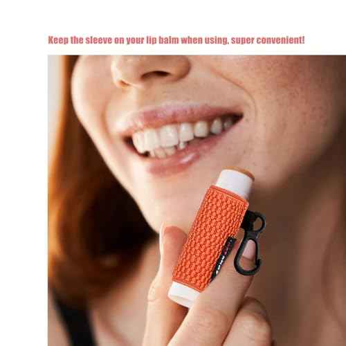 HEYSKAY 10PCS Lip Balm Holder Sleeves Keychain Compact Clip On Lipstick Holder Chapstick Holder Lip Gloss Holder Keychain Chapstick Elastic Sleeves