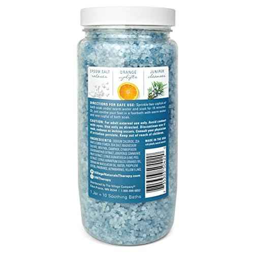 Village Naturals Therapy Tension Concentrated Mineral Bath Soak, Cedar Citrus Scent, 20 Oz, Pack of 3