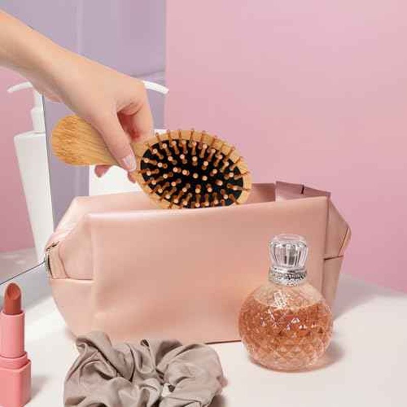 2 PCS Bamboo Brush for Hair Growth, Mini Bamboo Brush Anti-Static Mini Hair Brushs Massage Scalp Detangling Brushs Natural Wooden Pocket Travel Small Hairs Brushes for All Hairs