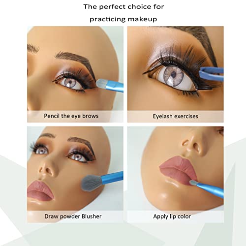 5D makeup Practice Face Board, Silicone Makeup Mannequin Face, Reusable Beginner Practice Eye Makeup Face, Eye Fake Silicone, Makeup Artist Full Face Practice Eyelash Eye Shadow Eyeliner Pen Simulatio