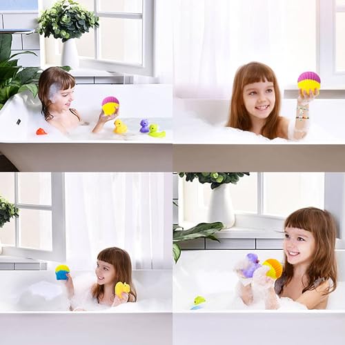 Kids Bath Bombs, 6 Pack Mermaid Bath Bombs for Kids, 4 Oz Natural Organic Bubble Shells with Surprise Jewelry, Perfect Birthday, Christmas Party