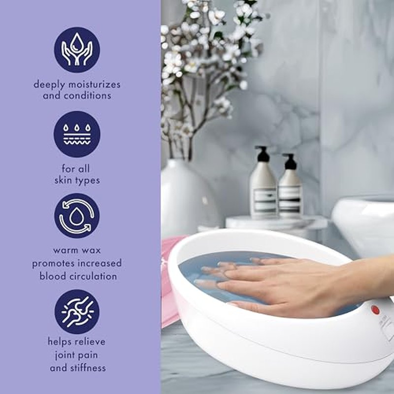 True Glow by Conair Paraffin Wax Machine for Hand and Feet - Paraffin Bath for Hands - Includes 1lb. Moisturizing Paraffin Wax - Pink