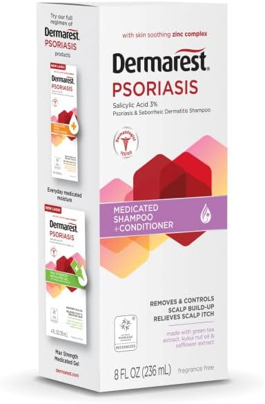Dermarest Medicated Shampoo & Conditioner for Psoriasis - 8 Fl Oz | 4 Pack