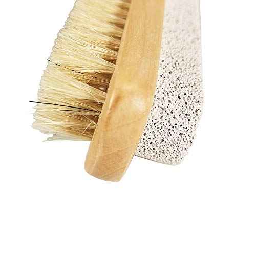 1pc Callus Corn Foot File Remover Pumice Stone Brush Foot Scrubber Exfoliator Double Side with Pumice Stone and Bristle Brush Heel Scraper Pedicure File Removes Dead Skin for Men Women
