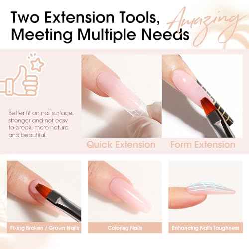 ROSALIND Poly Nail Gel Set, 8 Colors 10g Mini Poly Extension Gel Nail Set, Neon Yellow All Seasons Poly Nail Gel Kit Builder Neon Gel Fall Colors Halloween Poly Holiday Nail Art Design Gift