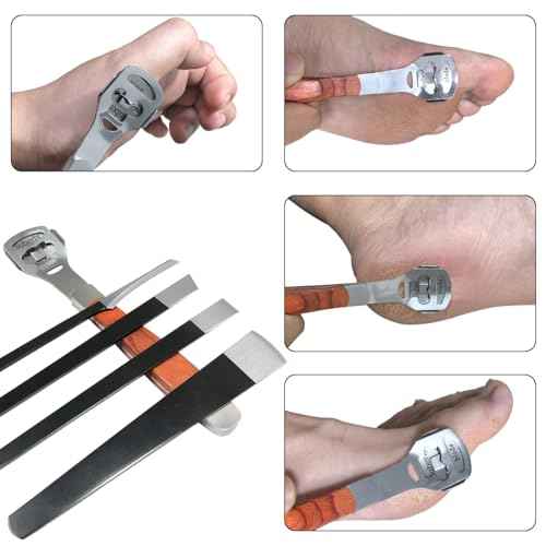 36 Pcs Callus Shaver for Feet Set, Foot Callus Shaver, (1 Stainless Foot File &1 Foot File Heads & 4 Pedicure Knife & 30 Replacement Slices Blades)