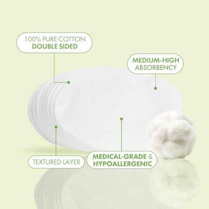 Intrinsics Cotton Naturelles (160 Count) - 2¡± Medium-High Absorbency Cotton Rounds, Lint-Free Hypoallergenic Cotton Pads, for Makeup Removal, Cleansing & Cosmetic Application