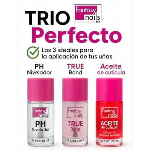 Fantasy Nails Professional Nail Care Kit, True Bond, pH Balancer, Cuticle Oil Treatment, 15ml, 3 Piece Set